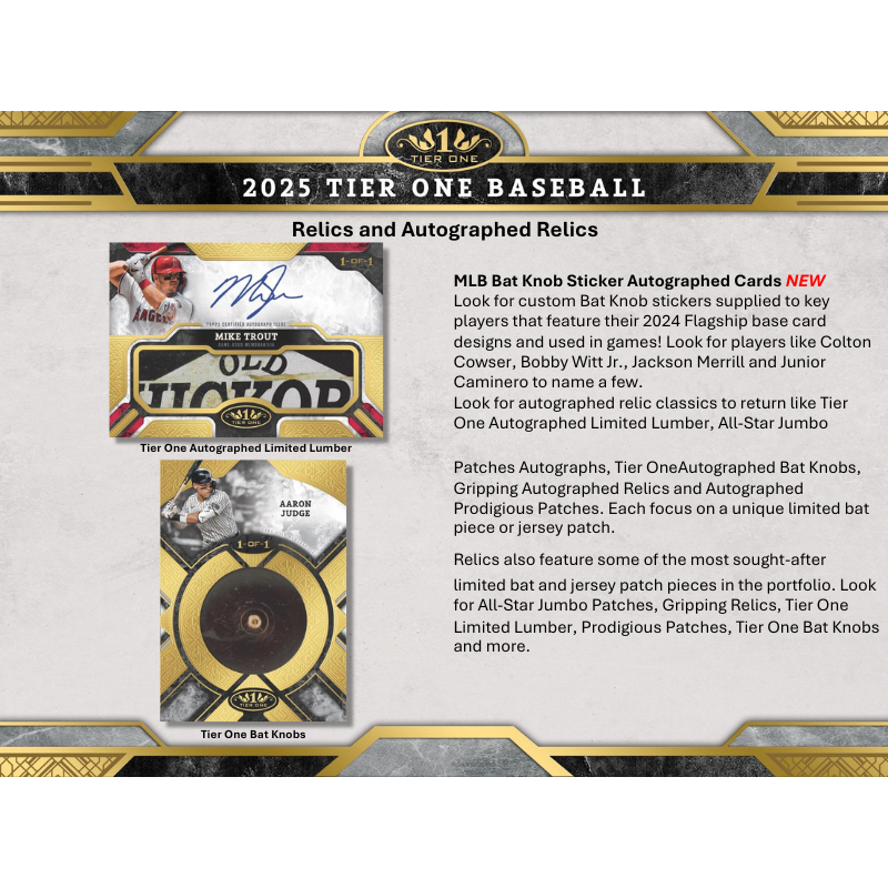 2025 Topps Tier One Baseball Hobby 12 Box Case